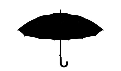 Realistic umbrella cane open mockup rain protection accessory vector isolated on white background