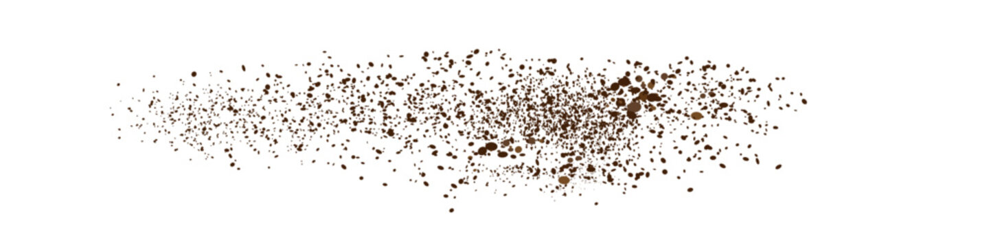 Coffee powder. Flying coffee powder isolated on white background. Coffee, cocoa or chocolate speckles. . Vector illustration