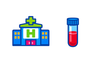 Obraz premium A flat vector illustration featuring a colorful hospital building