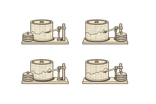 This vector illustration set features four identical icons of a