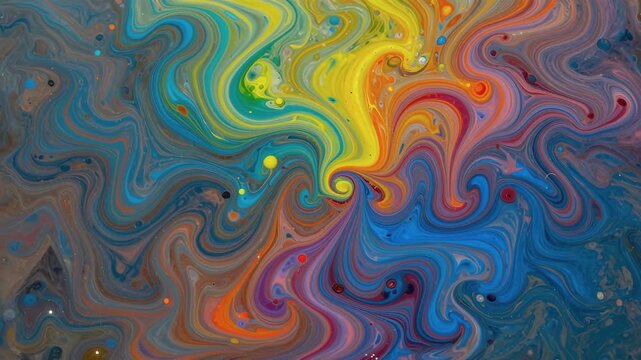 Vibrant Colorful Swirls and Abstract Patterns in Fluid Art
