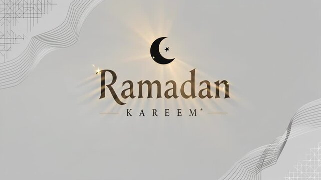Elegant Ramadan Kareem Greeting with Crescent Moon and Star Icon  Suitable for Celebrations and Religious Events
