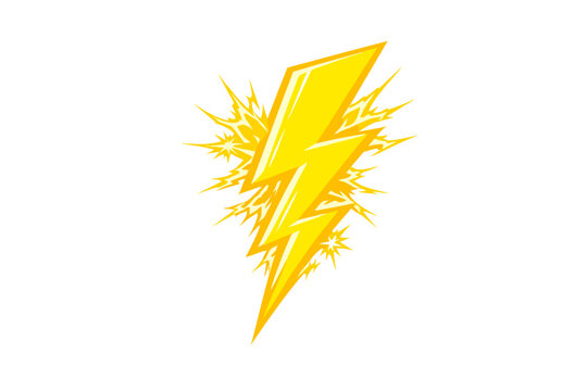 Vibrant yellow lightning bolt illustration featuring dynamic spark