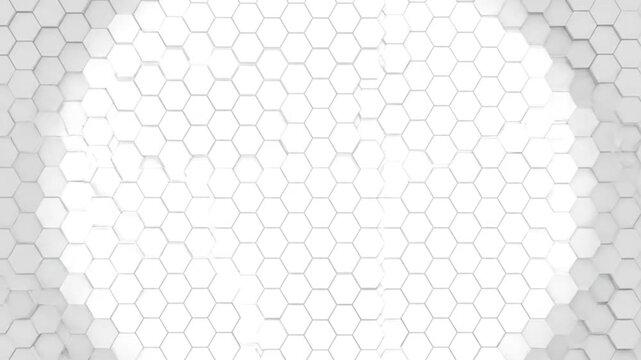 Hexagonal tile pattern in white and gray for background or texture