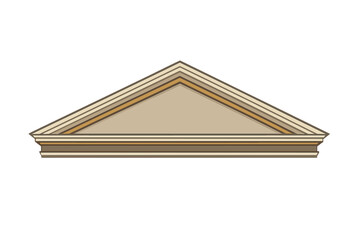 A vector illustration of a classical triangular pediment with © Andrei