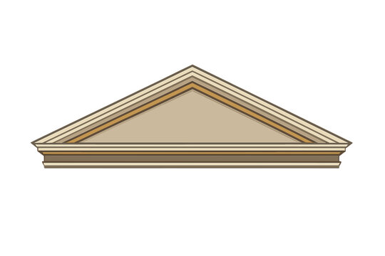 A vector illustration of a classical triangular pediment with