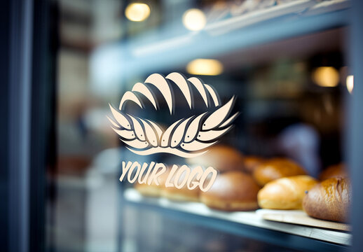 Logo Close-up on a Window Glass Mockup