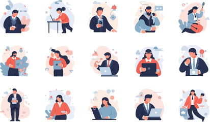 Fototapeta premium Diverse professionals engaged in various work-related activities (5)