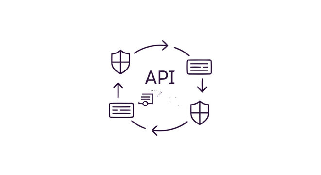 API security and data flow in a circular diagram.