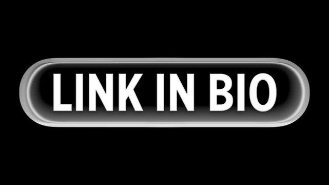 Dark Liquid Glass Link In Bio Social Media Banner Loop on Alpha