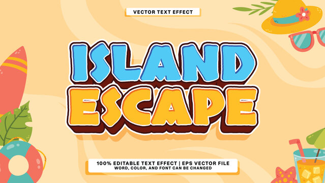Island Escape editable Text Effect, summer beach theme
