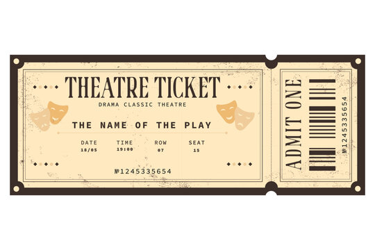 retro classic theatre ticket vintage template