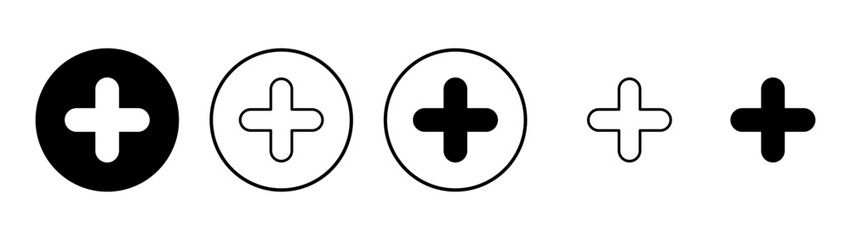 Fototapeta premium Plus icon vector. Add plus sign and symbol