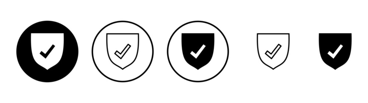 Shield check mark icon vector. Protection approve sign. Insurance icon