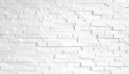Fototapeta premium A staggered white wall of glossy panels reflects subtle light, symbolizing structure, clarity, and the modern harmony of design, texture, and architectural rhythm.