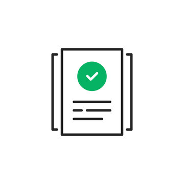 good review or quality control like paperwork icon