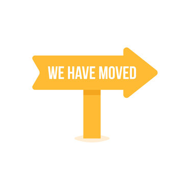 yellow arrow with the direction of office moving