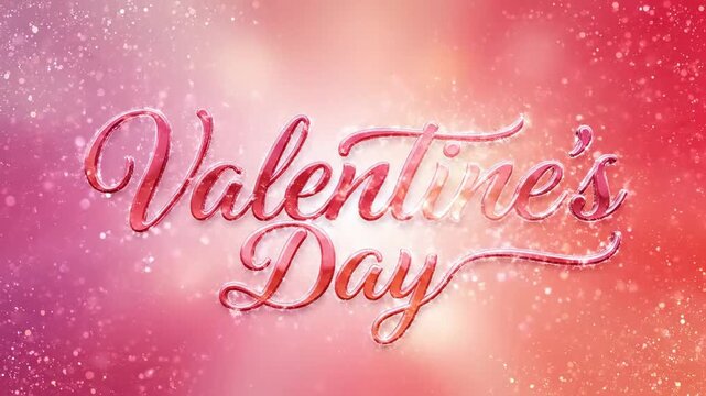This video presents a Valentine&rsquo;s Day title animation with pink cursive typography and luminous colorful background, perfect for romantic greeting cards, holiday marketing, and festive brand