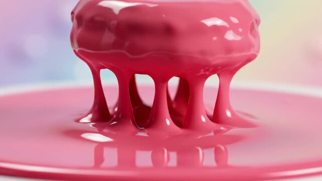 This video presents a slow-motion donut icing dip with rich glossy finish and seamless coating effect, ideal for pastry shop promotions, dessert packaging visuals, social media food content, and