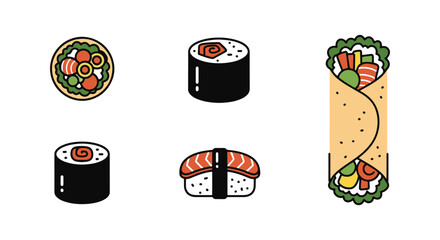Sushi Burrito Line art vector minimal creative abstract illustration