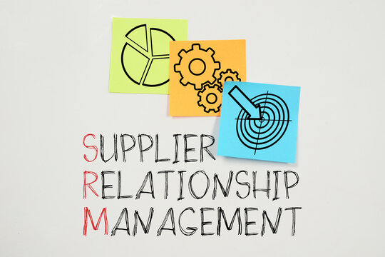 SRM supplier relationship management showing strategic collaboration with suppliers, procurement optimization, vendor performance monitoring and supply chain partnership management in modern business