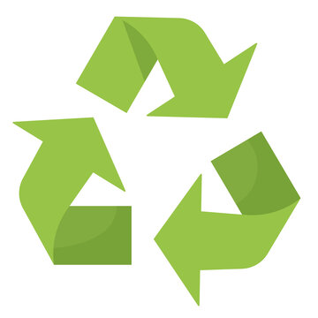 Flat vector recycle symbol icon, eco recycling sign for sustainability, waste management, and environmental concept.