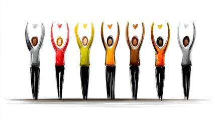 People holding hands up a diverse group of individuals raising their hands in unison symbolizing unity and participation