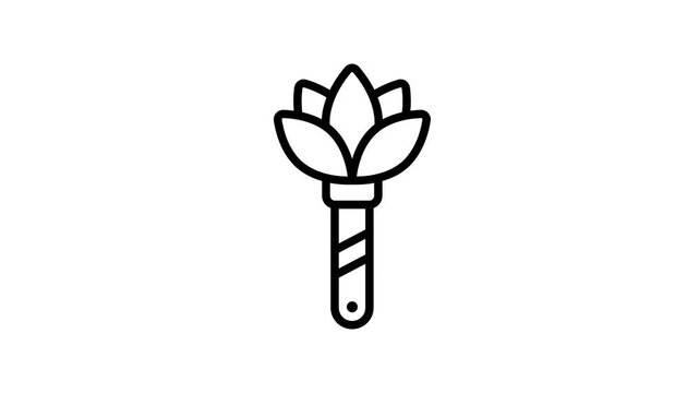Trendy outline style icon animation of small dusting brush