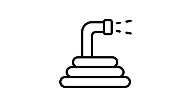 Handy linear icon animation of flowing water pipe