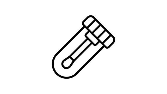 Handy outline style icon animation of swab testing stick