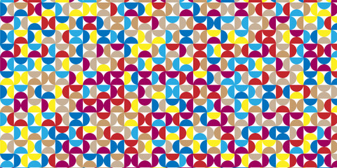 seamless pattern with abstract lines and flower design. Abstract geometric fabric circle floral pattern. Hawaiian tropical seamless pattern.