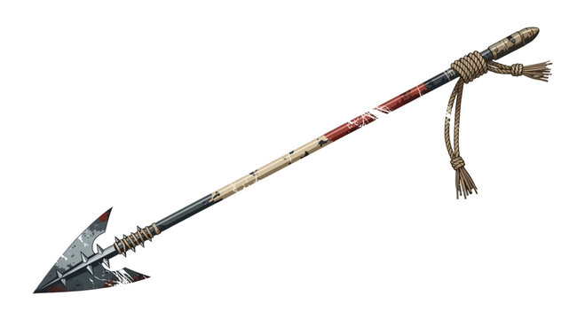 Tribal Arrowhead with Feathered Shaft and Rope Accent