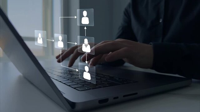 Scheme hierarchy management of corporate. Organizational chart company hierarchy,roles,team structure,showing connections between managers, employees,and departments for clear communication workflow.	