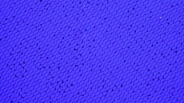 A clean macro closeup of a rough blue fabric texture background showing a detailed material pattern with a grunge wallpaper surface and wet sponge structure design