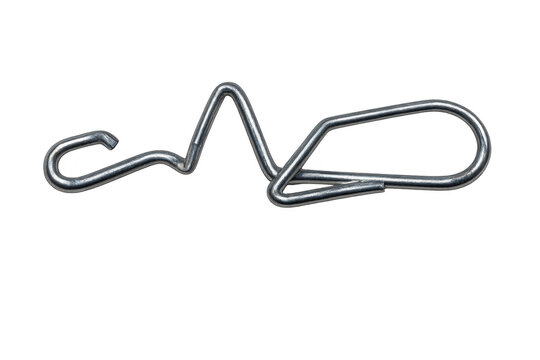 Silver metal wire clip on transparent background