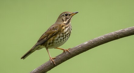Fototapeta premium Close-up of a Songbird Perching on a Branch in Natural Habitat