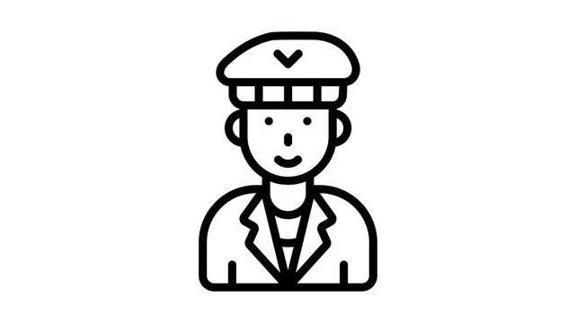 Get a glimpse of this outline icon animation of soldier character