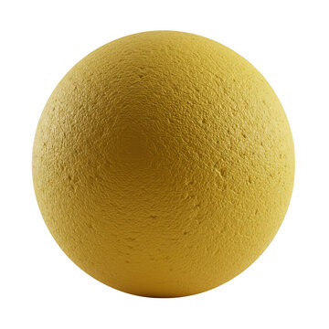 Textured yellow sphere isolated on transparent background