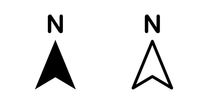 North direction arrow icon for navigation and mapping applications