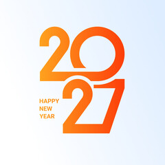 2027 happy new year greeting card template design.