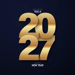 Elegant happy new year 2027 poster design.