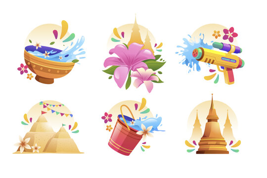 Songkran festival elements