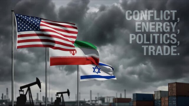 usa us united sate america iran israel flag waving country national cloudy background wallpaper copy space war conflict, business crude oil energy power politic government crisis trade import export u