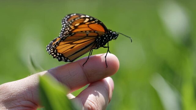 Fluttering grace of a monarch butterfly in nature's embrace during a sunny afternoon