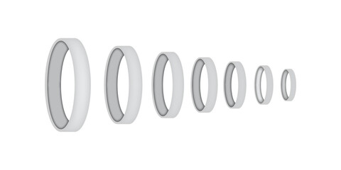 Minimalist White 3D Rings Sequence for Abstract Graphic Design © Icewave Stock 