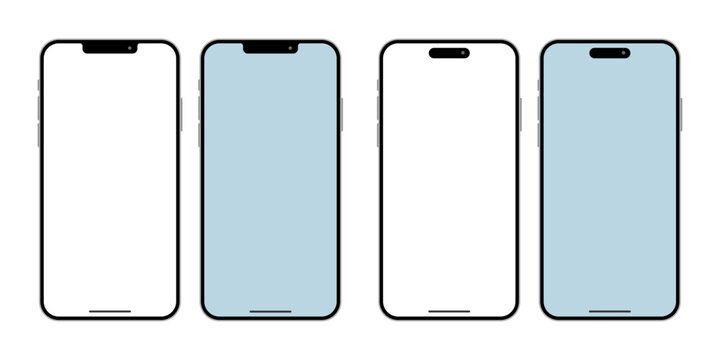 スマートフォンモックアップフレームセット（アプリUIデザイン用スマホ画面ベクター）