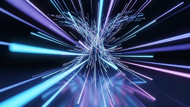 Video of Abstract Information Stream Concept featuring flowing chromatic light paths and immersive data motion graphics for AI, blockchain and cloud platform storytelling.