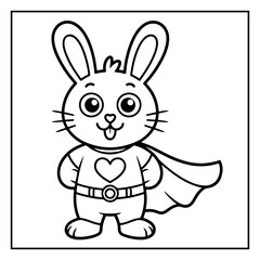 Fototapeta premium Rabbit Easter Cute Animal Coloring Page for Kids