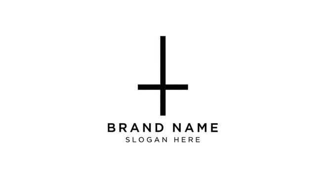 Inverted Cross Symbol Brand Name Slogan.