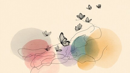 Soft colors: butterflies  flowers